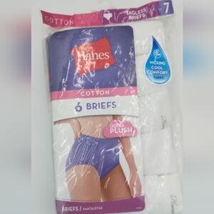 Hanes Girls Cotton Briefs - Purple and White (6 Pack)